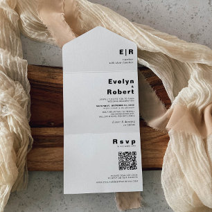 Minimalistische formelle Hochzeit All In One Einladung