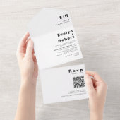 Minimalistische formelle Hochzeit All In One Einladung (Abreißen)