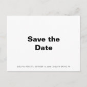 Minimalistische formelle Hochzeit speichern Sie da Ankündigungspostkarte (Vorderseite)