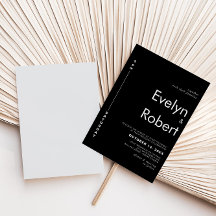 Minimalistische formelle Schwarze Hochzeit