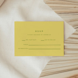 Minimalistische formelle Zitronengelb- und Grün-Ho RSVP Karte