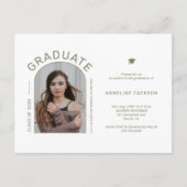 Minimalistische Foto-Abschlussfeier einladen Postkarte (Vorderseite)