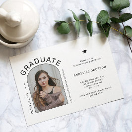 Minimalistische Foto-Abschlussfeier Einladung