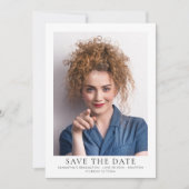 Minimalistische Foto-Abschlussfeier Save The Date (Vorderseite)