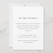 Minimalistische Foto Arch Elopement Wedding Party Einladung (Rückseite)