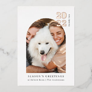 Minimalistische Foto-Arch-Pink-Christmas-Party-Ech Folieneinladung