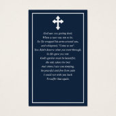 Minimalistische Foto Beerdigung Gebet Navy Card (Rückseite)