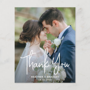 Minimalistische Foto Budget Hochzeit Danke Karte