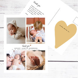 Minimalistische Foto Collage Baby Dusche Vielen Da Postkarte