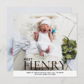 Minimalistische Foto-Collage Geburtsankündigung Einladung (Vorne/Hinten)