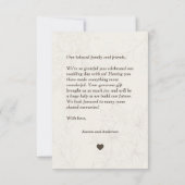 Minimalistische Foto Collage Wedding Dankeschön Ka Dankeskarte (Rückseite)