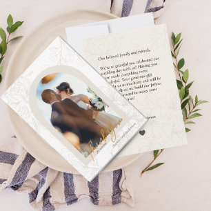 Minimalistische Foto Collage Wedding Dankeschön Ka Dankeskarte
