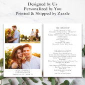 Minimalistische Foto Collage Wedding Programm