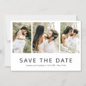 Minimalistische Foto-Collage Wedding speichern das Magneteinladung (Vorderseite)