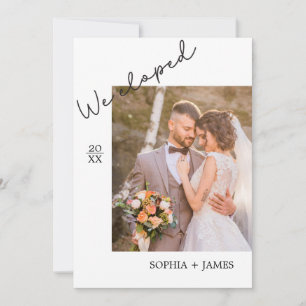 Minimalistische Foto-Elopement-Hochzeitsankündigun Ankündigung