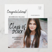 Minimalistische Foto Graduierungspartei Postkarte (Vorne/Hinten)