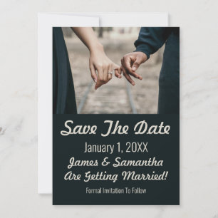 Minimalistische Foto-Händehalten Save-The-Date-Kar Save The Date