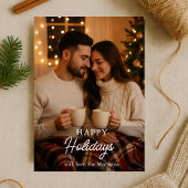 Minimalistische Foto Happy Holidays Urlaubskarte Einladung