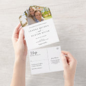 Minimalistische Foto-Hochzeit All In One Einladung (Abreißen)