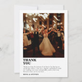 Minimalistische Foto-Hochzeit Dankeskarte (Vorderseite)