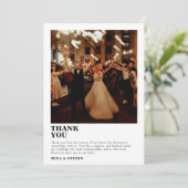 Minimalistische Foto-Hochzeit Dankeskarte (Stehend Vorderseite)