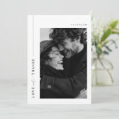 Minimalistische Foto-Hochzeit Dankeskarte (Stehend Vorderseite)