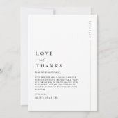 Minimalistische Foto-Hochzeit Dankeskarte (Rückseite)