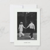 Minimalistische Foto-Hochzeit Dankeskarte (Vorderseite)