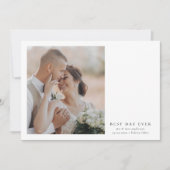 Minimalistische Foto-Hochzeit Dankeskarte (Vorderseite)