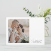 Minimalistische Foto-Hochzeit Dankeskarte (Stehend Vorderseite)