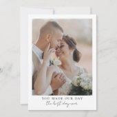 Minimalistische Foto-Hochzeit Dankeskarte (Vorderseite)