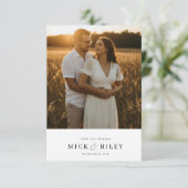 Minimalistische Foto-Hochzeit Dankeskarte (Stehend Vorderseite)