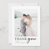 Minimalistische Foto-Hochzeit Dankeskarte (Vorderseite)