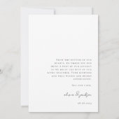 Minimalistische Foto-Hochzeit Dankeskarte (Rückseite)