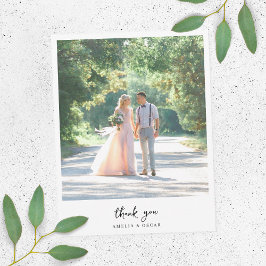 Minimalistische Foto-Hochzeit Dankeskarte