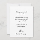 Minimalistische Foto-Hochzeit Dankeskarte (Rückseite)