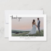 Minimalistische Foto-Hochzeit Dankeskarte (Vorderseite)