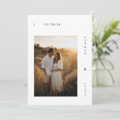 Minimalistische Foto-Hochzeit Einladung (Stehend Vorderseite)