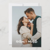 Minimalistische Foto-Hochzeit Einladung (Rückseite)