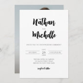 Minimalistische Foto-Hochzeit Einladung (Vorne/Hinten)