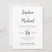 Minimalistische Foto-Hochzeit für moderne Script-T Einladung (Vorderseite)