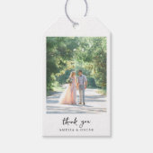 Minimalistische Foto-Hochzeit Geschenkanhänger (Vorderseite)