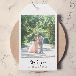 Minimalistische Foto-Hochzeit Geschenkanhänger