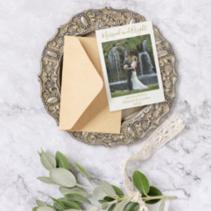 Minimalistische Foto Hochzeit & Hell Feiertagspostkarte