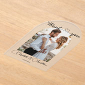 Minimalistische Foto-Hochzeit mit einfachem Skript Acryleinladungen (Ablage )