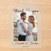 Minimalistische Foto-Hochzeit mit einfachem Skript Acryleinladungen (Vorderseite)