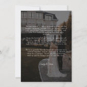 Minimalistische Foto-Hochzeit mit elegantem Script Dankeskarte (Rückseite)