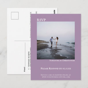 Minimalistische Foto Hochzeit RSVP Einladung in ei Postkarte