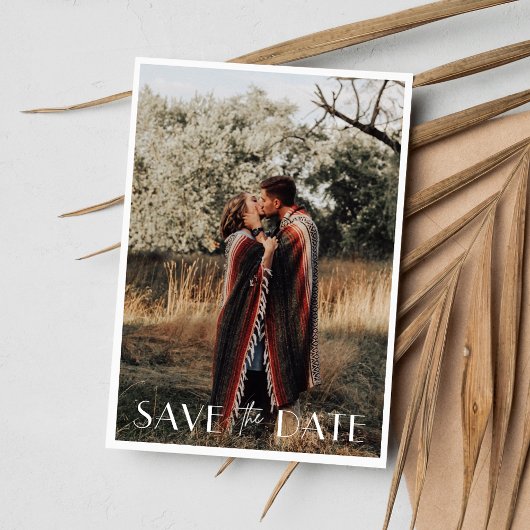Minimalistische Foto-Hochzeit Save The Date