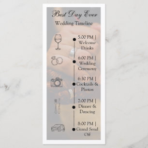 Minimalistische Foto-Hochzeits-Zeitplan-Flat-Progr Programm